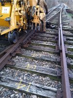 Getting ready for the 1st tie under the frog.